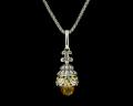 8030P-CT	18K Gold & sterling silver citrine pendant 

