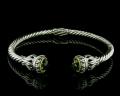 8031BG-GA	18K Gold & sterling silver green amethyst bangle 

