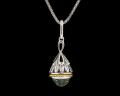 8031P-GA	18K Gold & sterling silver green amethyst pendant 

