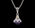 8033P-AM	18K Gold & sterling silver amethyst pendant 

